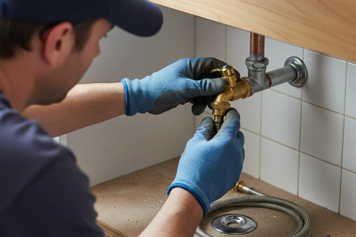 Shutoff valve and fitting work during Burst Pipe Repair in Burnsville